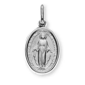 Anhänger Medaille Milagrosa Immaculata Weissgold 750
