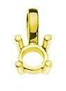 Anhänger Solitär Rohling 4-Griff Gelbgold 750 für 0.25 ct.