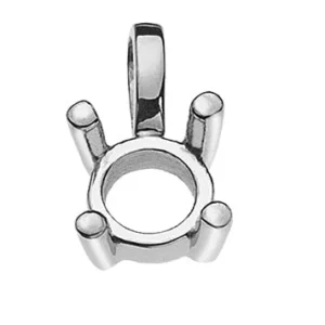 Solitär Anhänger Rohling 4-Griff-Fassung Weissgold 750 für 0.25ct.
