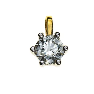 Anhänger Solitär Diamant 0.20ct. 6-Griff Bicolor 750