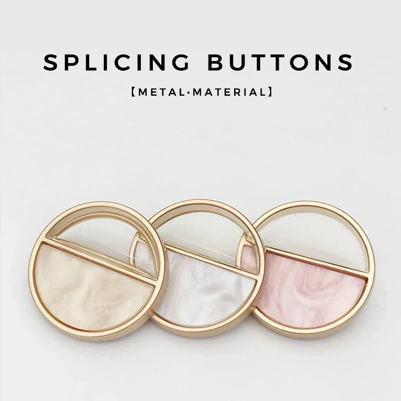 17.5 - 25mm Pink Round Resin Alloy Buttons with Shanks 12PCS