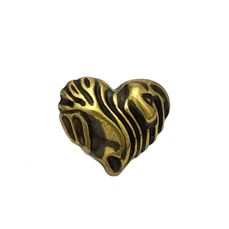 11mm Antique Gold Heart Metal Buttons 30PCS