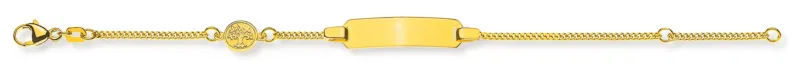 Baby Armband Panzer diamantiert Gelbgold 750 Lebensbaum