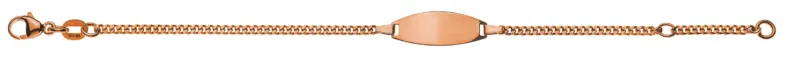Armband Panzer geschliffen Rotgold 750 mit ovaler Gravurplatte