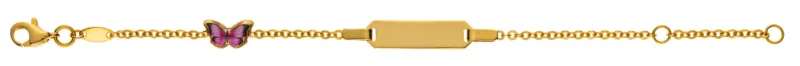 Kinder Armband Spiegelanker Gelbgold 375 Schmetterling