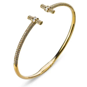 Offener Armreif Gelbgold 750 Diamanten