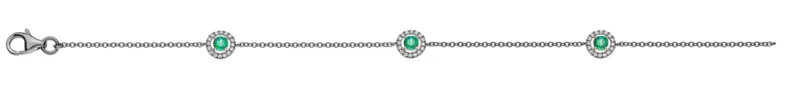 Armband Weissgold 750 Smaragde Brillanten 19cm