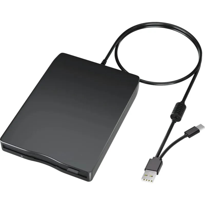 External 3.5" Floppy Disk Drive USB 2.0 & Type-C for Laptop & Desktop Plug & Play