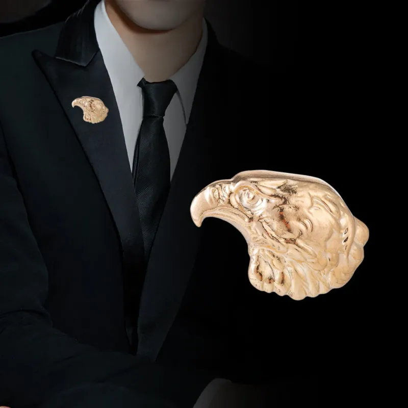Eagle Head Men's Brooch Pin 3pcs