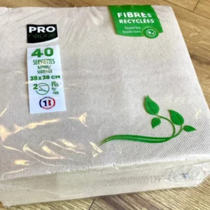 Servietten natur Recycling-Tissue 40St. 38x38cm