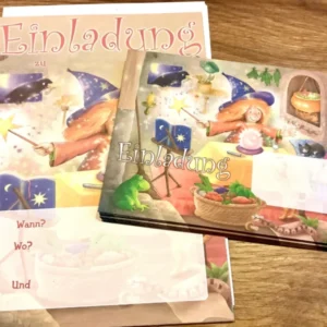 Einladungskarten Set 12x A5 / C6 Hexe