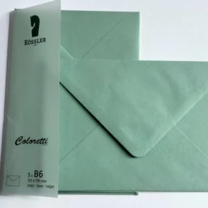 B6 Briefhüllen 5erPack Eucalyptus Rössler - Polly Paper - Umweltfreundliche Schreibwaren
