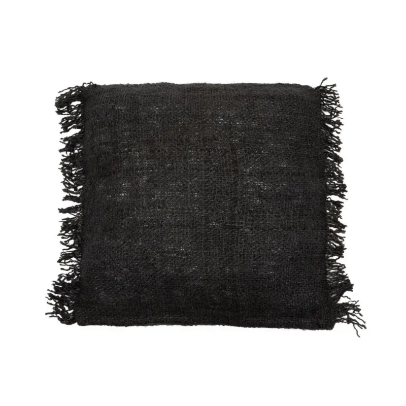 Kissenbezug – Baumwolle Material, Boho Stil, Schwarz Marine Ton, 60x60 cm - Oh My Gee | Bazar Bizar Antwerp