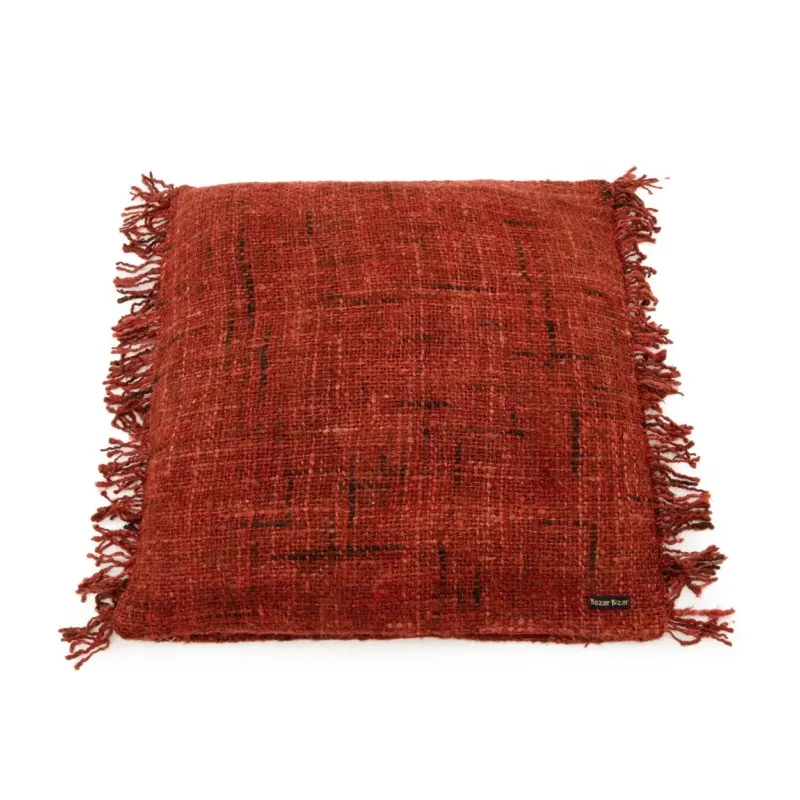 Kissenbezug – Baumwolle Material, Boho Stil, Roter Ton, 60x60 cm - Oh My Gee | Bazar Bizar Antwerp