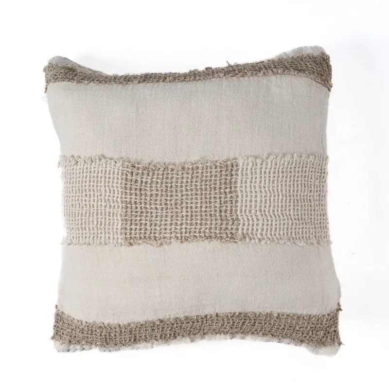 Kissenbezug – Weiches Leinen, Natürliches Design, Gewebte Struktur - Linen Threads | Bazar Bizar Antwerp