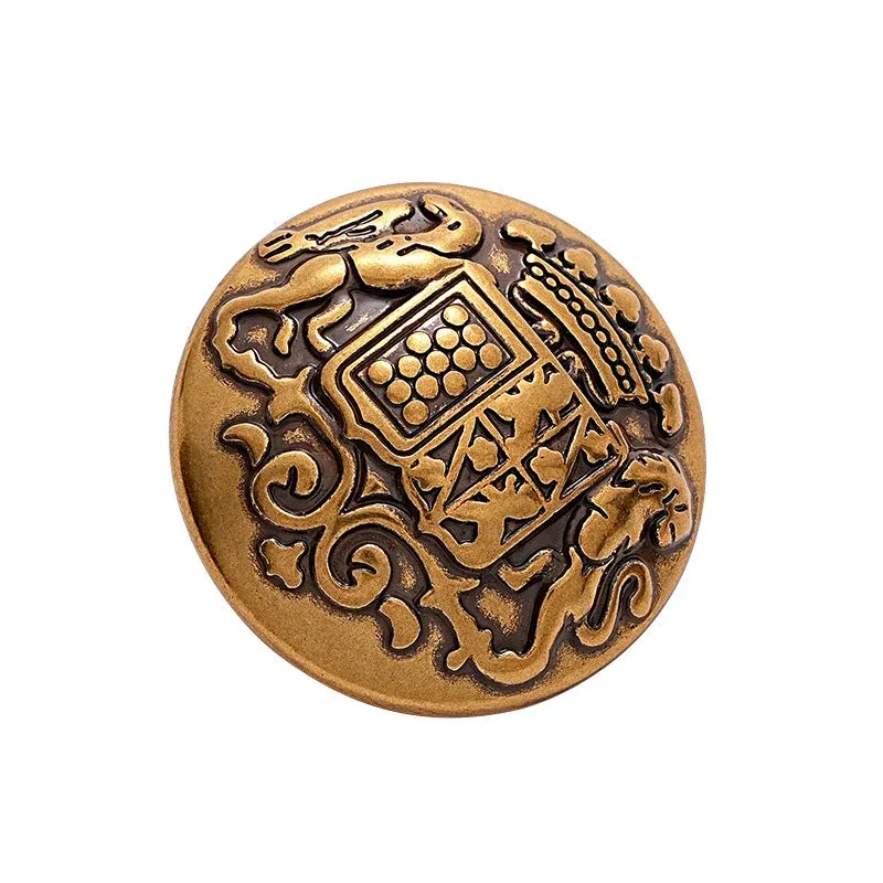 14.5mm Vintage Gold and Silver Double Lion Decorative Metal Button 6pcs Gold