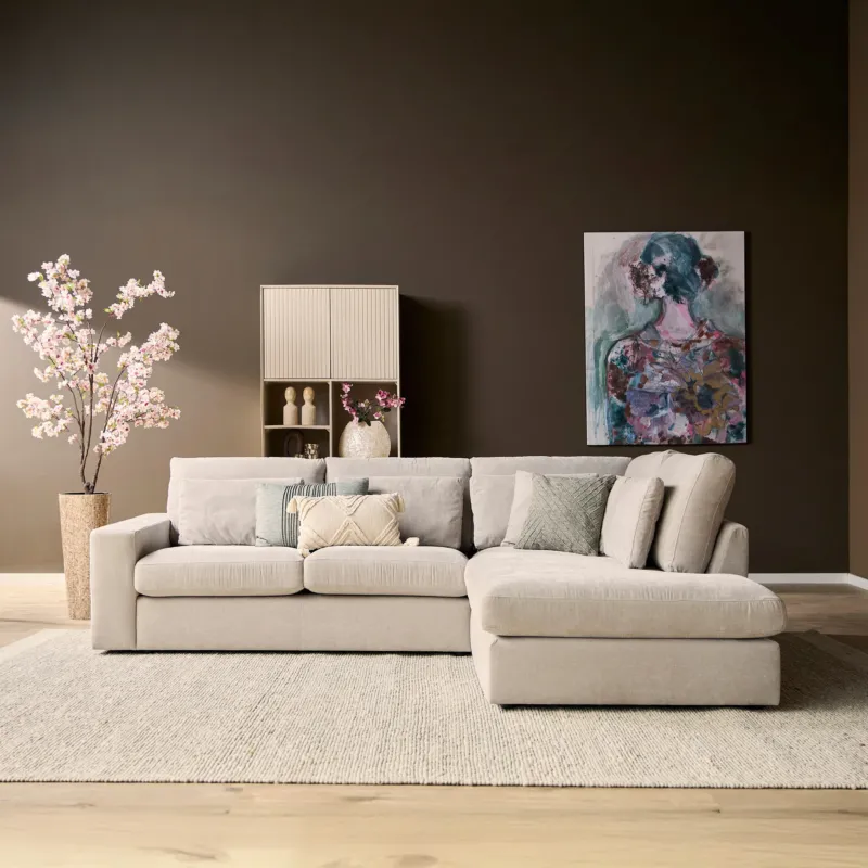 Ecksofa – 2,5-Sitzer, Ottomane rechts, Kaltformschaum Polsterung – Jesse | Starfurn