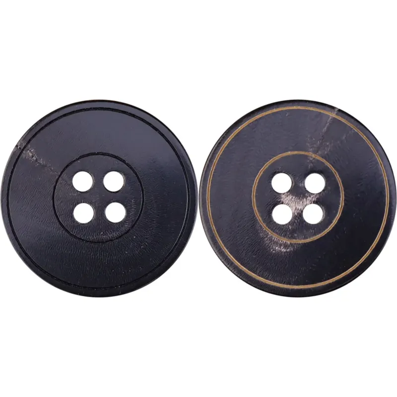 15-25mm Flat Grooved Laser Horn Buttons for Jackets 20 Pack (5 Sizes)
