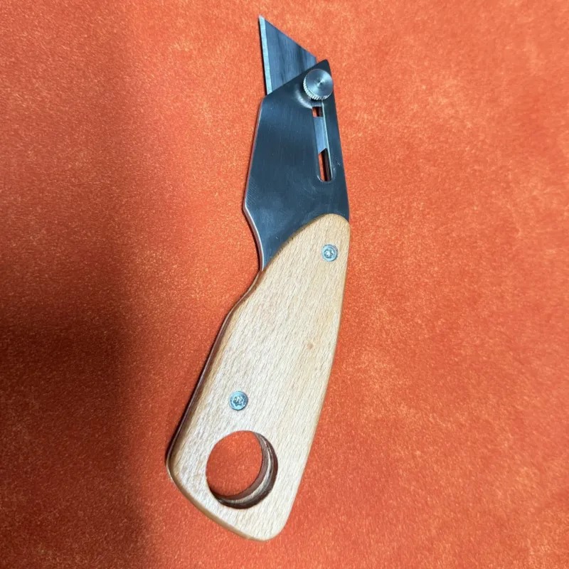 Professional Leather Skiving Knife Wooden Handle 152mm Stainless Steel