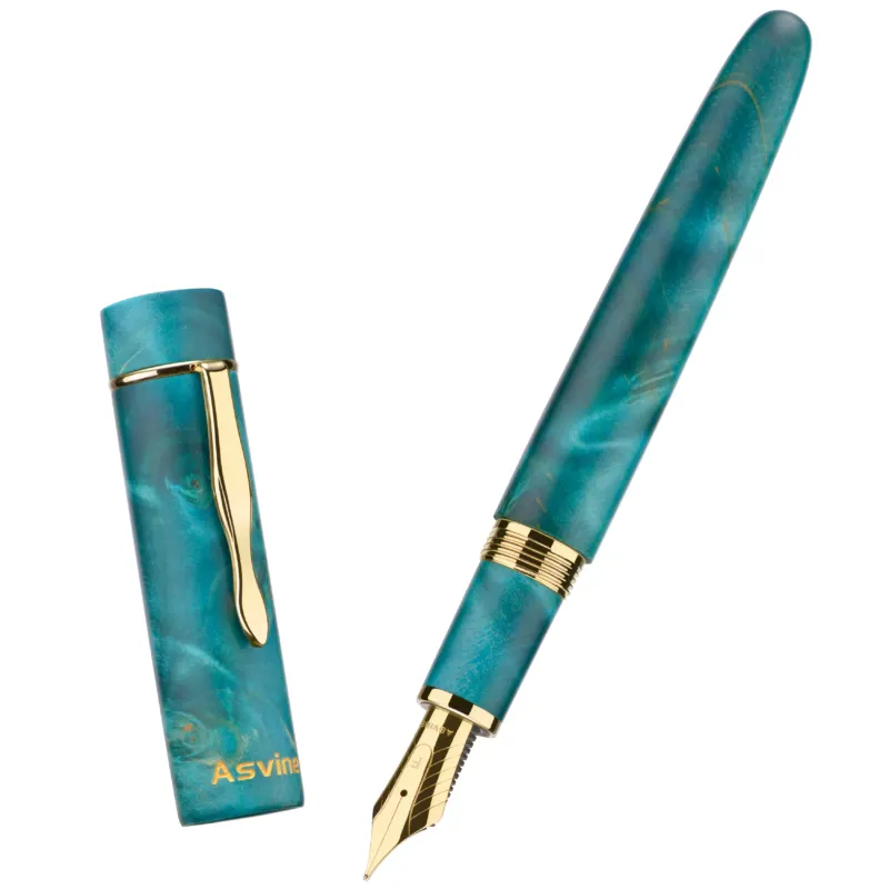 Asvine C2000 Stabilized Wood Fountain Pen | Oversized #8 Nib | Twist Converter Filling