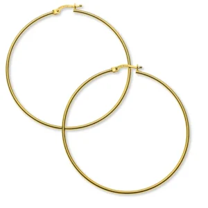 Creolen Gelbgold 750 Runddraht, 50mm