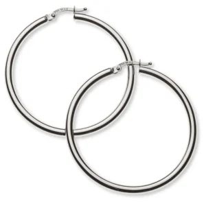 Creolen Weissgold 750 Runddraht 40mm