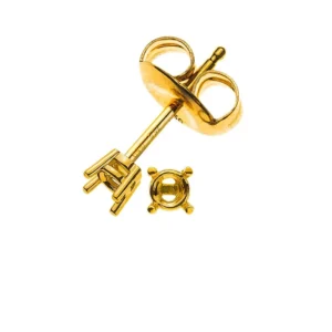 Solitär Ohrstecker Rohling Gelbgold 750 für 0.10 ct.