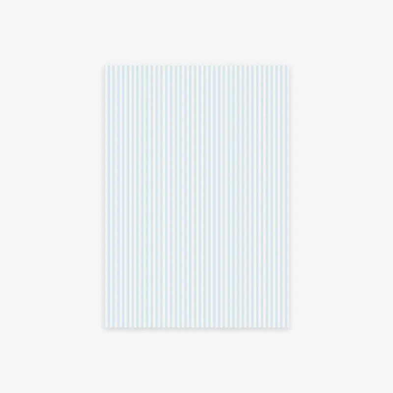 A decorative A5 paper sheet with light blue and white stripes.