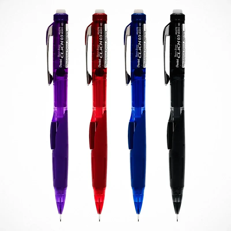 Pentel Click PD275 Mechanical Pencil 0.5mm Twist-Erase 4-Pack