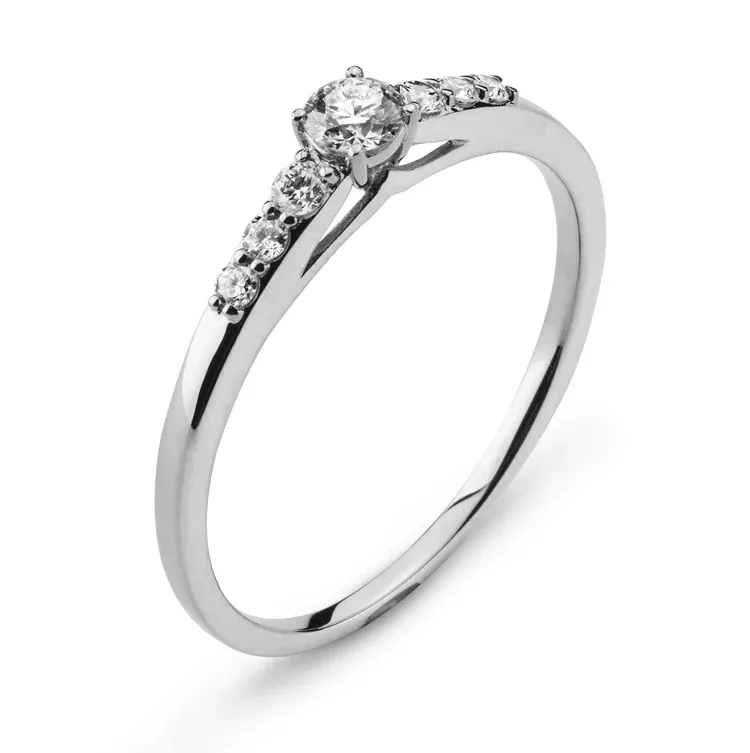 Ring Weissgold 750 mit 7 Brillanten H SI 0.25 ct.