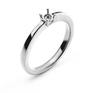 Solitär Ring 4-Griff Fassung Weissgold 750 für 0,15 ct.
