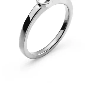 Solitär Ring Zargen Fassung Weissgold 750 für 0,10 ct.