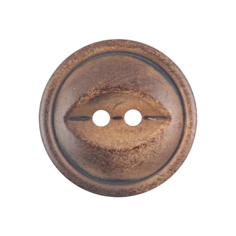 Retro Burnt Yellowish Natural Fish-Eye Horn Buttons 10pcs