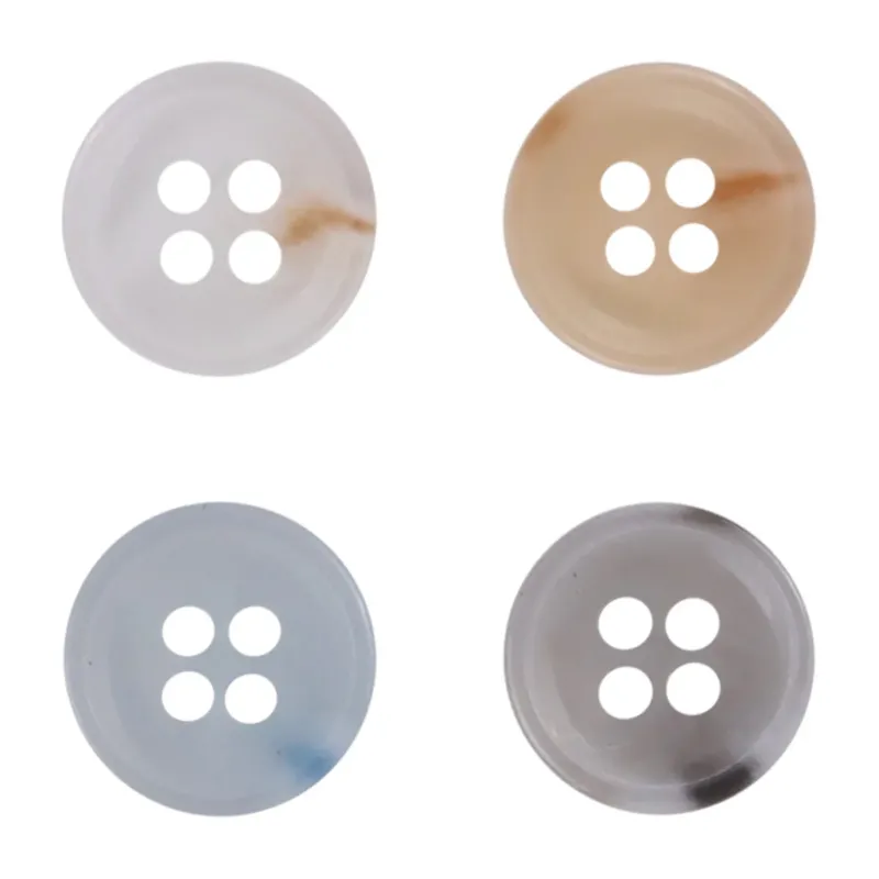 11.5mm Semi-Transparent Blue Resin Buttons for Spring-Summer Shirts,50pcs