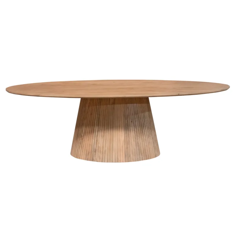 Esszimmertisch – Ovales Design, Naturfarbe, Mangoholz – Solana | Starfurn