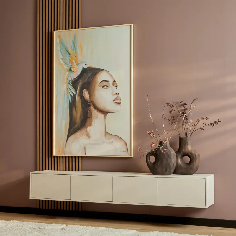 TV Möbel – Massivholz, Grifflos Design, Push Open, Sand Finish – Vision | Starfurn