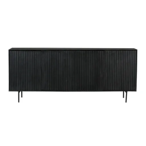 Sideboard – Mango Holz, Vertikale Lamellenfront, Metallrahmen – Madison | Starfurn