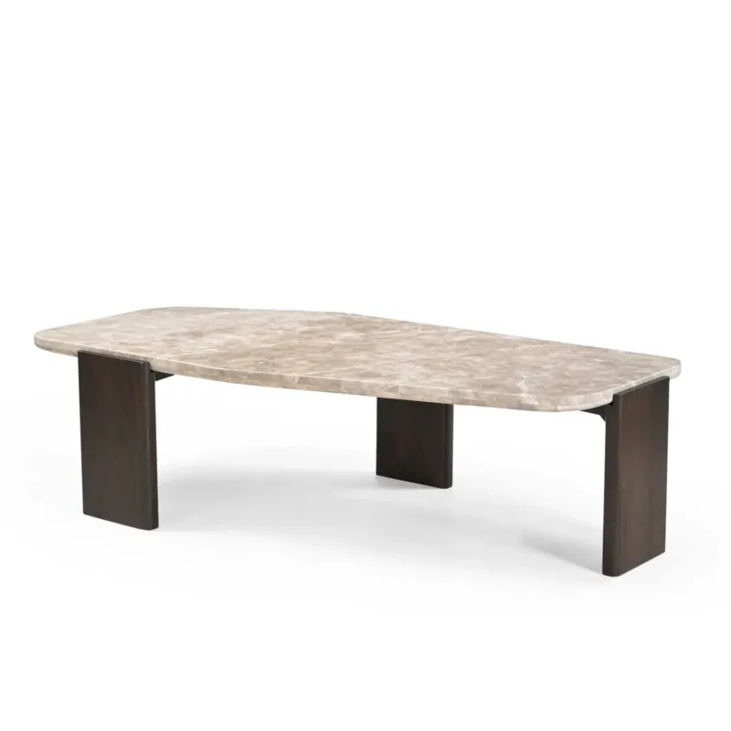 Couchtisch – Marmor Tischplatte, Mangoholz Gestell, Modernes Design – Silva | Starfurn