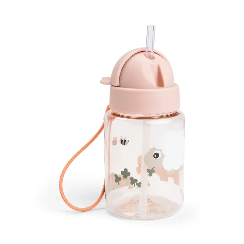 Drikkedunk m/sugerør - Tiny farm - Pudder - 280 ml
