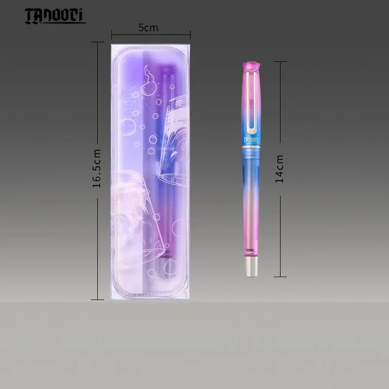 TANOOCI Cocktail Series Gel Pen – Magnetic Metal Grip, Gradient Design, 0.5mm Quick-Dry Black Ink Violet Fizz