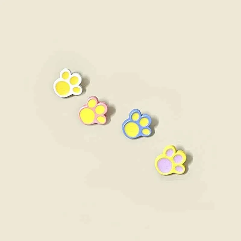 12.5/15/18mm Children's Colorful Little Paw Cartoon Plastic Shank Buttons 48 Pack