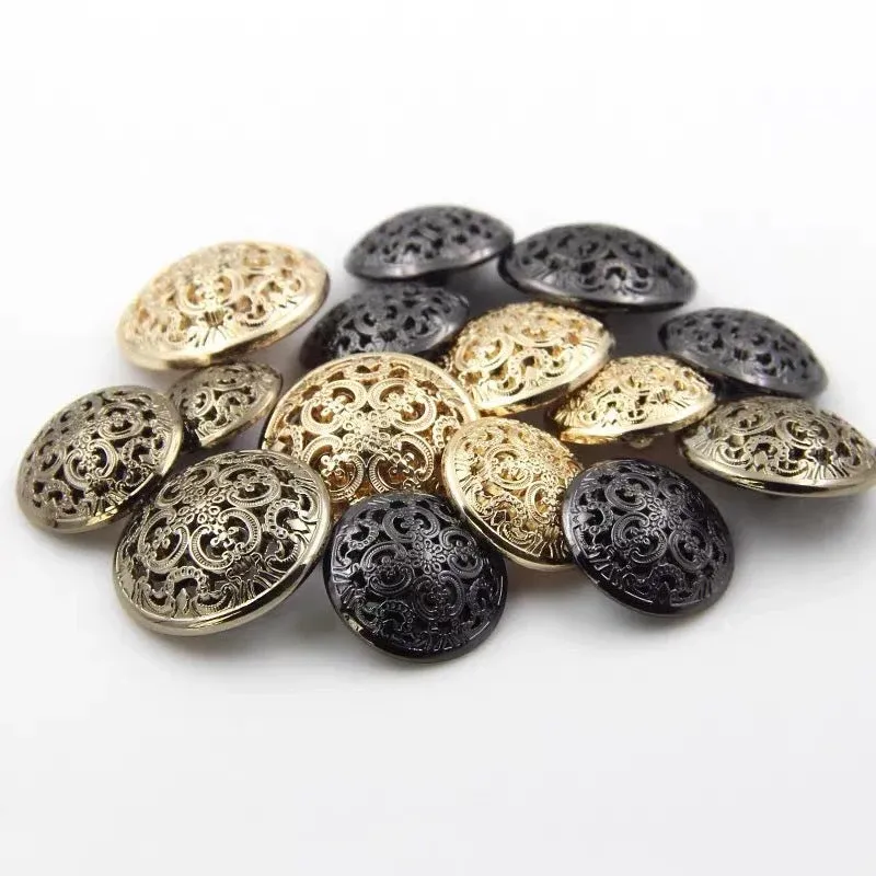 15-28mm Palace-Style Vintage Metal Hollow Shank Buttons for Coats 20pcs