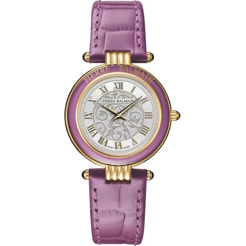 Balmain Haute Elegance Vintage Silber Violett Leder 30mm – B8136.72.12