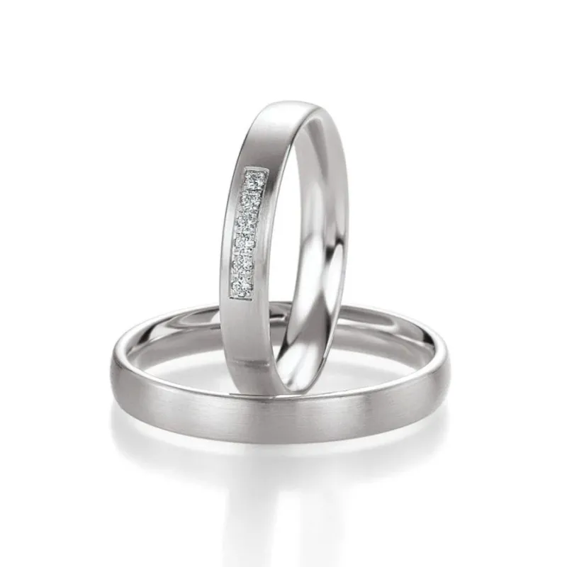 Breuning Trauringe Basic mit Diamanten - 48/05630 & 48/05629