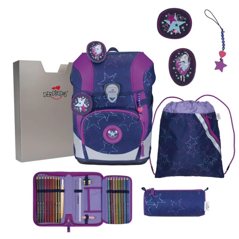 DerDieDas ErgoFlex Tiny LED Schulranzen-Set Dancing Star 5tlg.