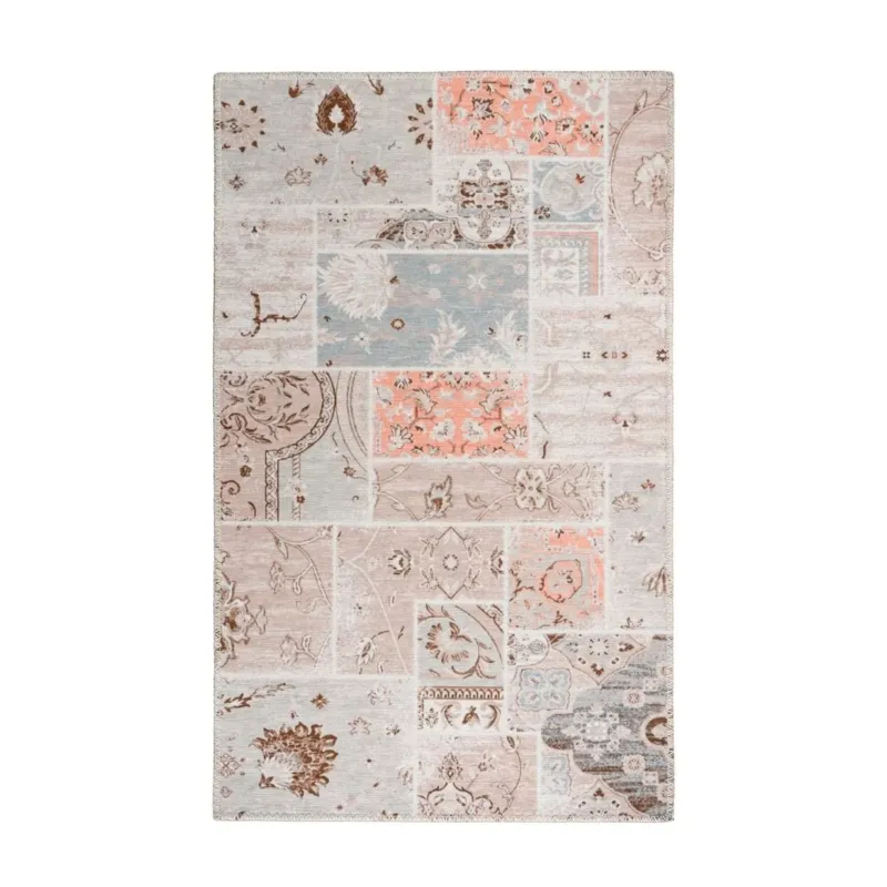 Teppich – Patchwork Muster, Vintage Design, Florale Ornamente, 200 x 290 cm - Person 225 | Kayoom