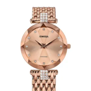 Facet Strass Schweizer Damenuhr - J5.773.M