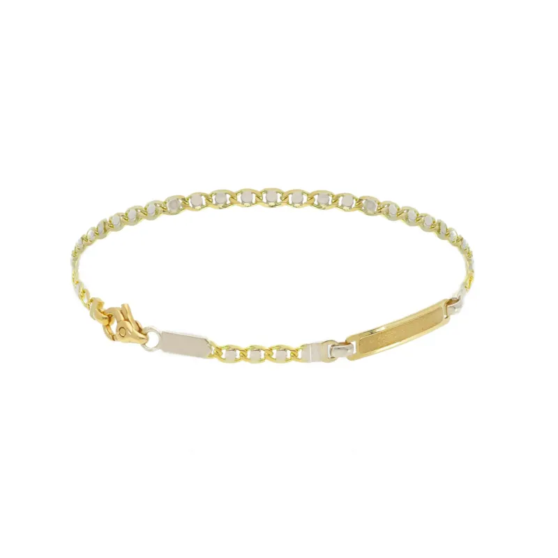 Herren-ID-Armband aus 18 Karat Gold – 750er Goldarmband mit Gravurplatte - 175460