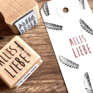 Textstempel Holz, "Alles Liebe" in Großbuchstaben