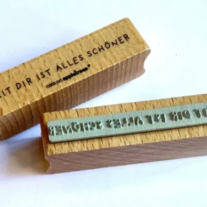 holzstempel Text Mit dir ist alles schöner